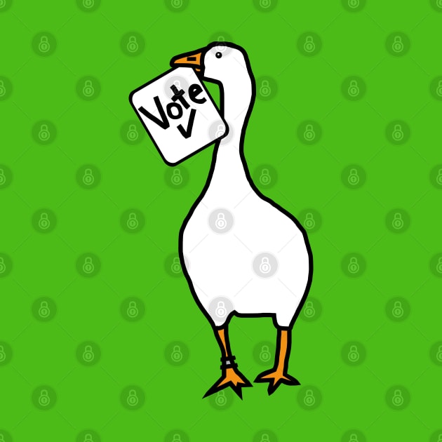 White Goose with Stolen Vote Message by ellenhenryart