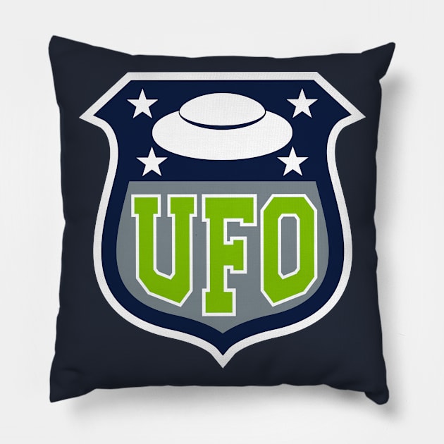 UFO Shield Pillow by reyacevedoart