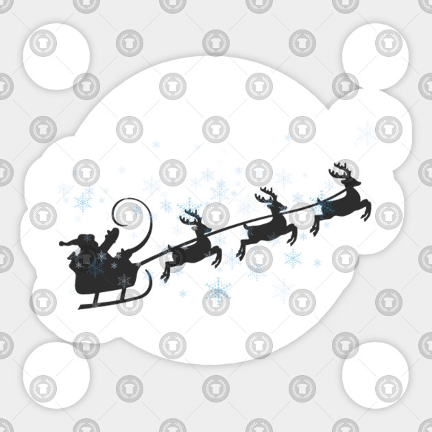 Santas Reindeer Sledge Merry Christmas
