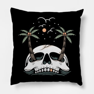 Moon and skull Pillow