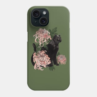 Eutierria (Cat with Chrysanthemums) Phone Case