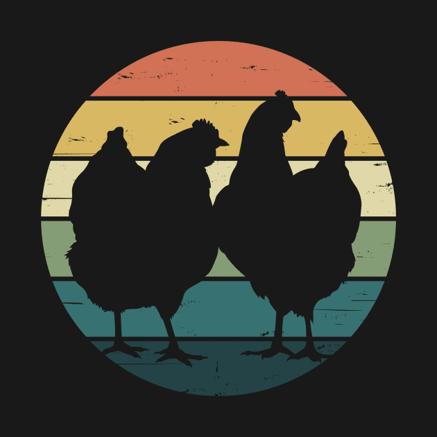 Retro Rainbow Hens for Chicken Lovers by cottoncanvas