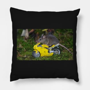 biker mouse on yellow bike Pillow