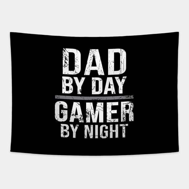 Dad By Day Gamer By Night Tapestry by DragonTees