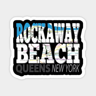 Fun Cool Rockaway Beach Queens New York with Subway Map Magnet