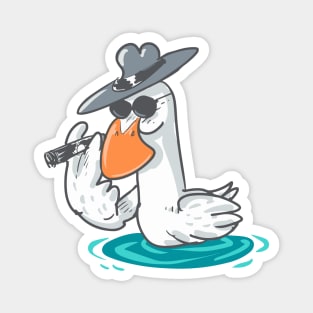 funny duck boss cartoon Magnet