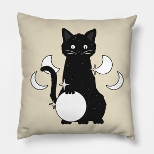 Halloween Witchy Black Cat Pillow