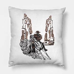 Vintage Skull Cowboy #10 Pillow