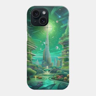 Green Utopian City Phone Case