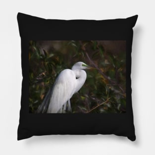 Great Egret Breeding Mask Pillow