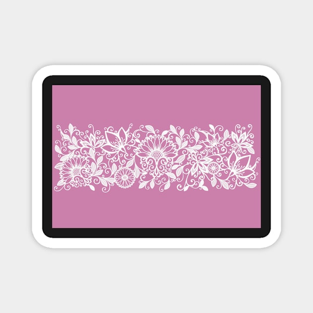 Scottish Thistle Pattern (Pink) Magnet by CeeGunn