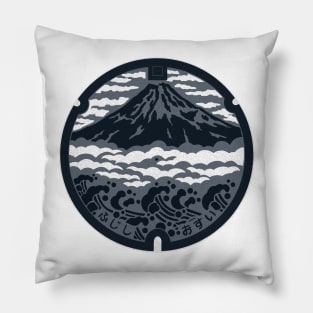 Mount Fuji Manhole Cover Art Alternative Color Pillow