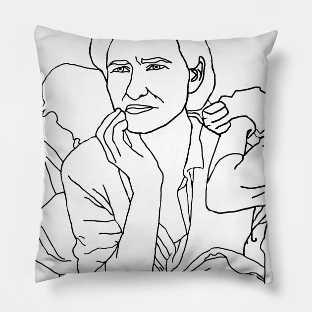 Famous Photo Digital Drawing Pillow by dwilland