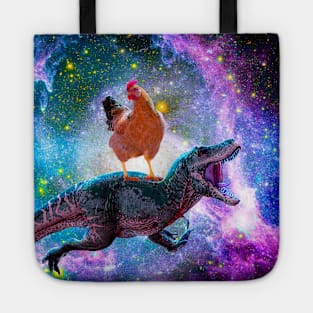 Chicken Riding Dinosaur In Space Tote