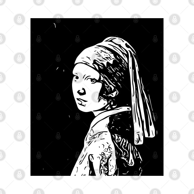 Girl with a Pearl Earring | Johannes Vermeer | Line art by Classical