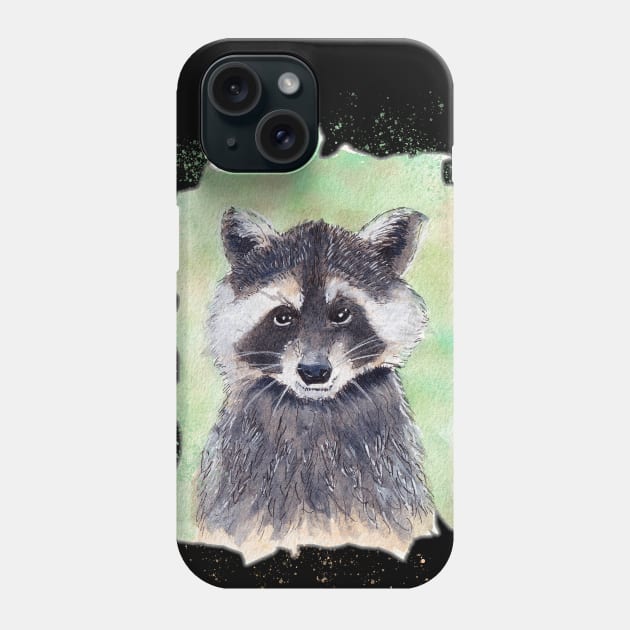 Raccoon in Ink and Watercolor Phone Case by Blissful Drizzle