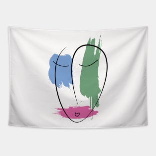 simple abstract face Tapestry