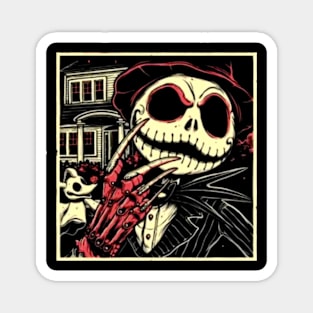 Graphic Vintage Movie Skellington Design Character Magnet