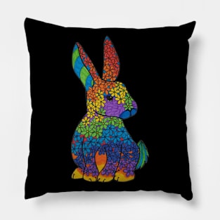 Rainbow rabbit Pillow