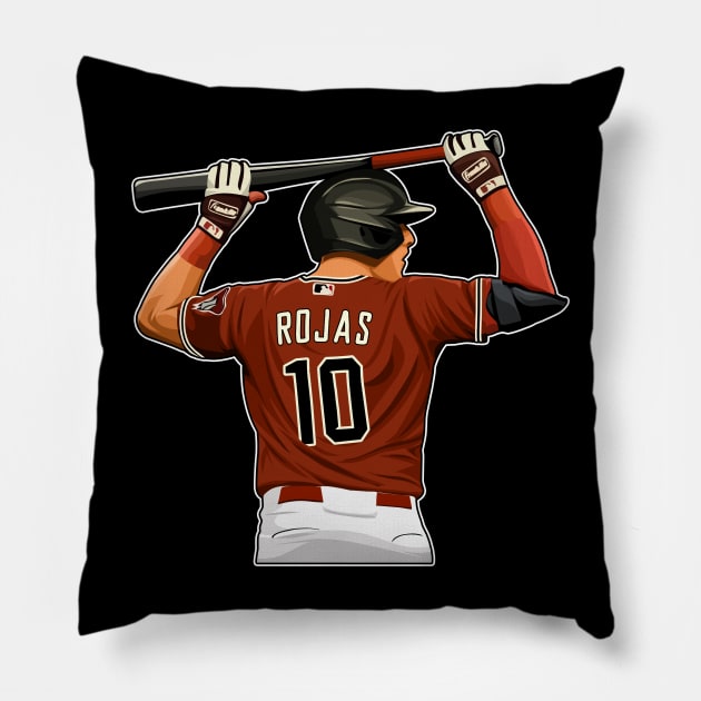 Josh Rojas #10 In Action Pillow by GuardWall17