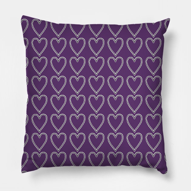 Heart Line Pattern Valentines Day Pillow by ellenhenryart