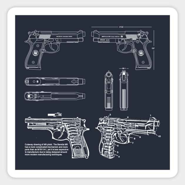 beretta m9 - Beretta - Sticker | TeePublic