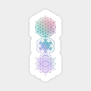 Flower of Life Chakras - Festival Gear - Psychedelic and Spiritual Artwork Magnet