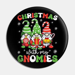 Christmas With My Gnomies Xmas Family Gnome Lover Women Men Pin