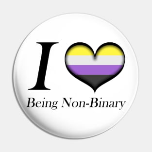 I Heart Being Non-Binary Design Pride Flag Design Pin