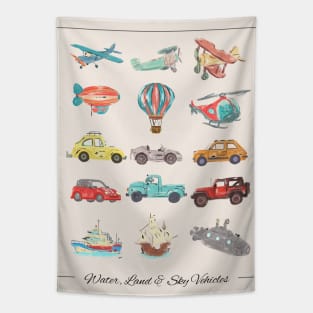 Vehicles: Water, Land & Sea Tapestry