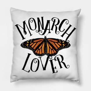 Monarch Butterfly Lover Wordmark Pillow