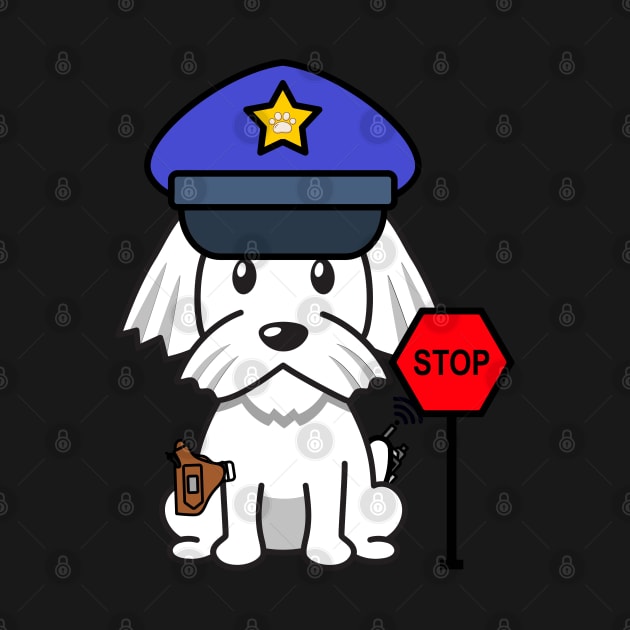 Cute white dog is a police by Pet Station