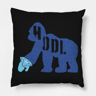 Diamond Hand HODLE Ape Blue Version Pillow