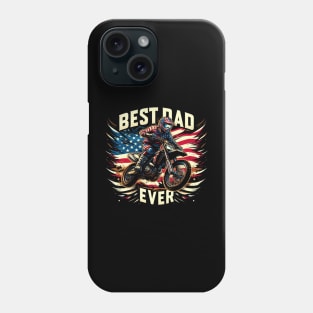 Best dad ever-Motocross Dirt Bike american military camouflage flag fathres day 4th of july gift Phone Case