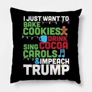 Impeach Trump Christmas Funny Anti Trump Traditions Pillow