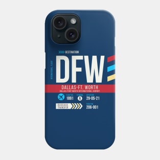 Dallas Ft. Worth (DFW) Airport Code Baggage Tag C Phone Case