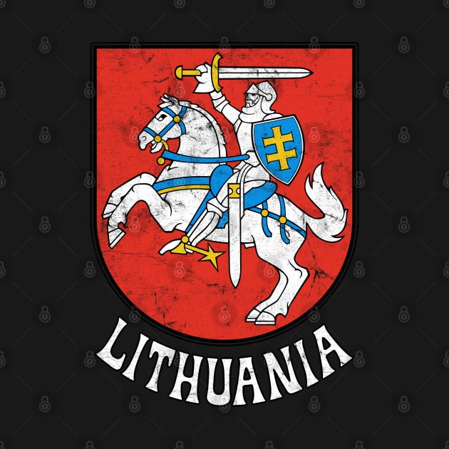 Lithuania - Vintage Distressed Style Flag Design by DankFutura