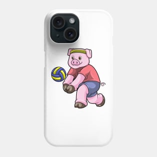 Pig at Sports with Volleyball Phone Case