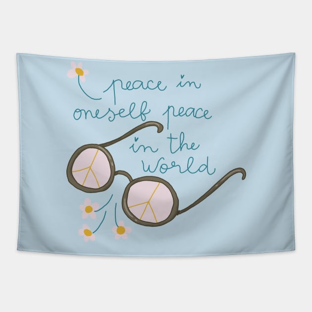 peace in oneself peace in the world Tapestry by violinoviola