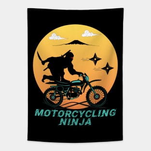 Motorcycling Ninja Warrior - Funny Ninja Tapestry