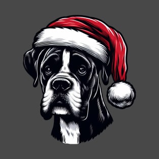 Boxer Dog As Santa Claus T-Shirt