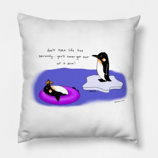 Penguins With Quote Pillow