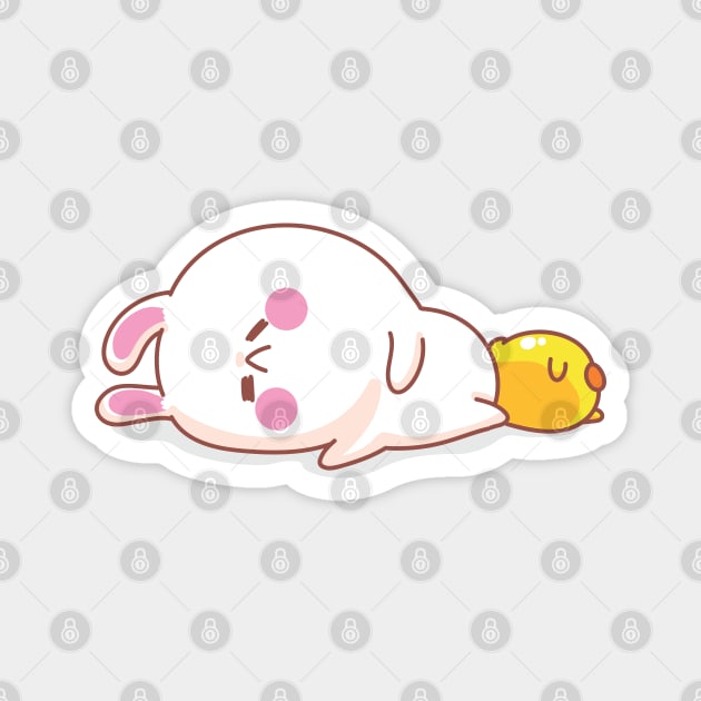 Sleeping Cute Bunny Magnet by Tariq-T-art