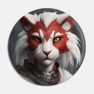 fantasy cat knight red Pin