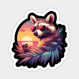 cool raccoon Magnet