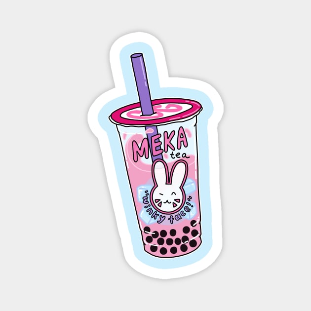 Winky Face Bubble Tea Magnet by perrsimmons