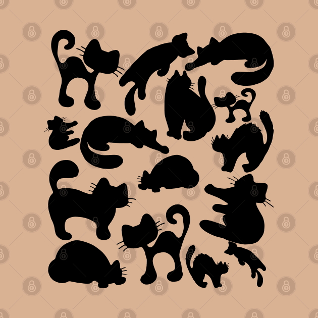 Black Cat Silhouette Pattern by Studio Hues