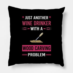 Wine Drinker Wood Carving Woodcarving Woodcarver Pillow