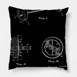 weight lifting construction Vintage Patent Hand Drawing Pillow