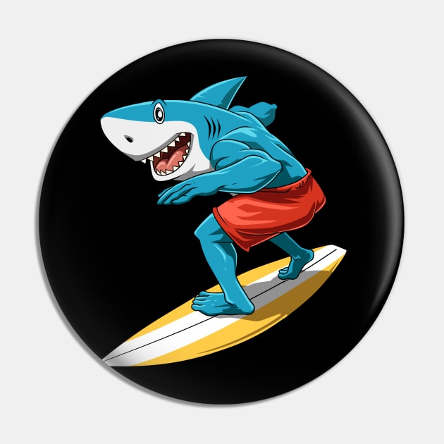 Funny Shark Enjoi Surfing Summer Surfer Surfboard Pin by melostore